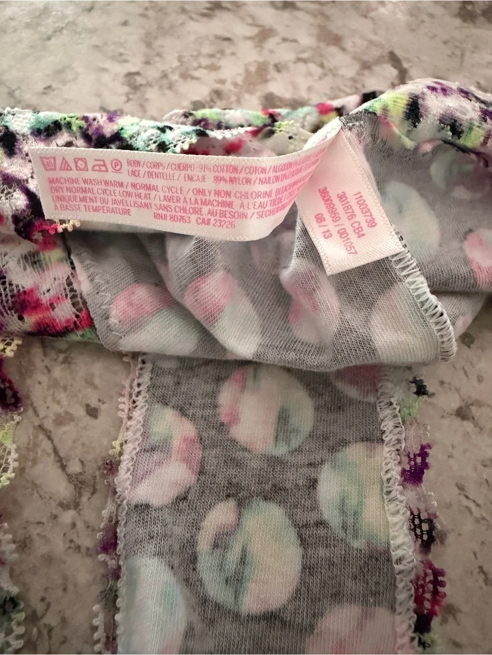 Victoria's Secret PINK Polka Dot Panty Lace Cheekster Large NWOT